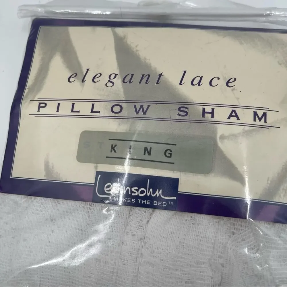 LEVINSOHN Pillow Sham King Size White Elegant Lace Romantic Shabby Chic Cottage